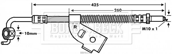 BORG & BECK Тормозной шланг BBH6150